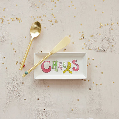"Cheers" Stoneware Dish
