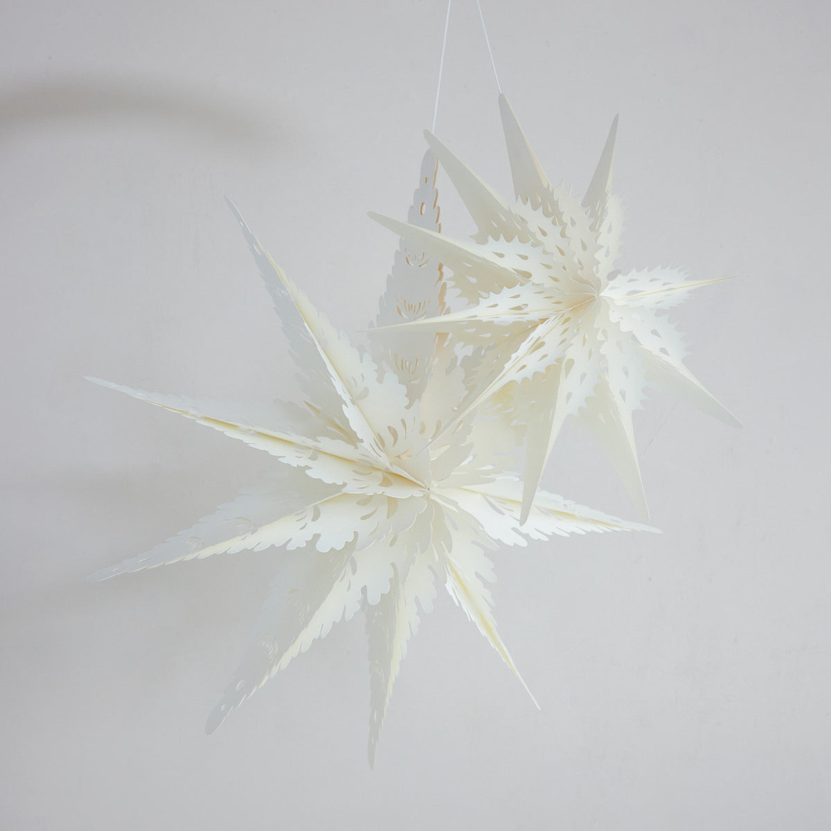 Recycled Paper Folding Snowflake Ornament, Ivory Color