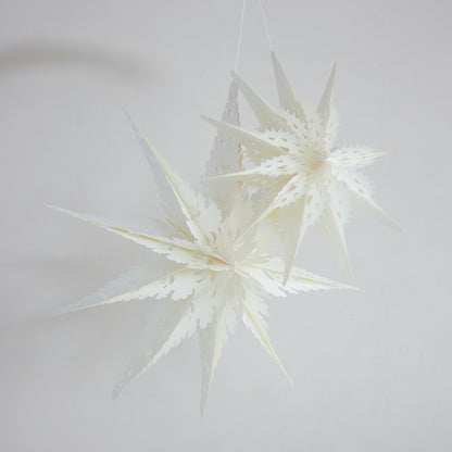 Recycled Paper Folding Snowflake Ornament, Ivory Color
