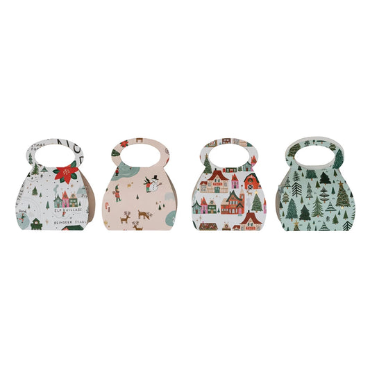 Handmade Gift Bag with North Pole Pattern & Handle, 4 Styles