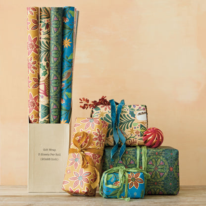 Wrapping Paper Sheets, 6 Styles, 3 Sheets Per Roll