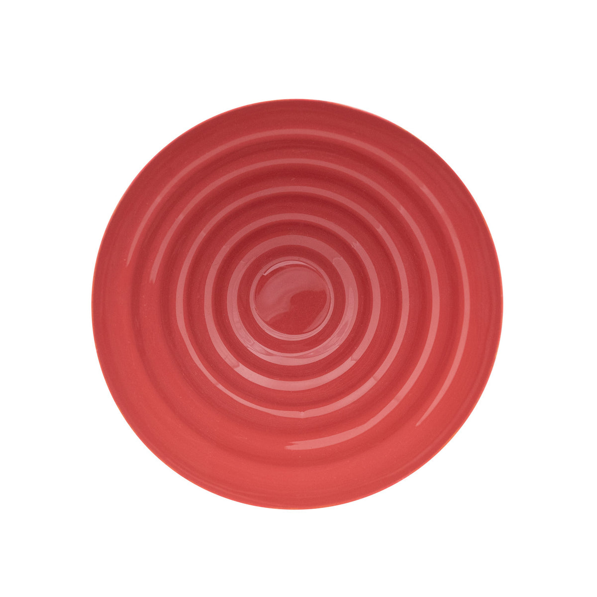 Enameled Metal Ribbed Footed Bowl, Berry Color
