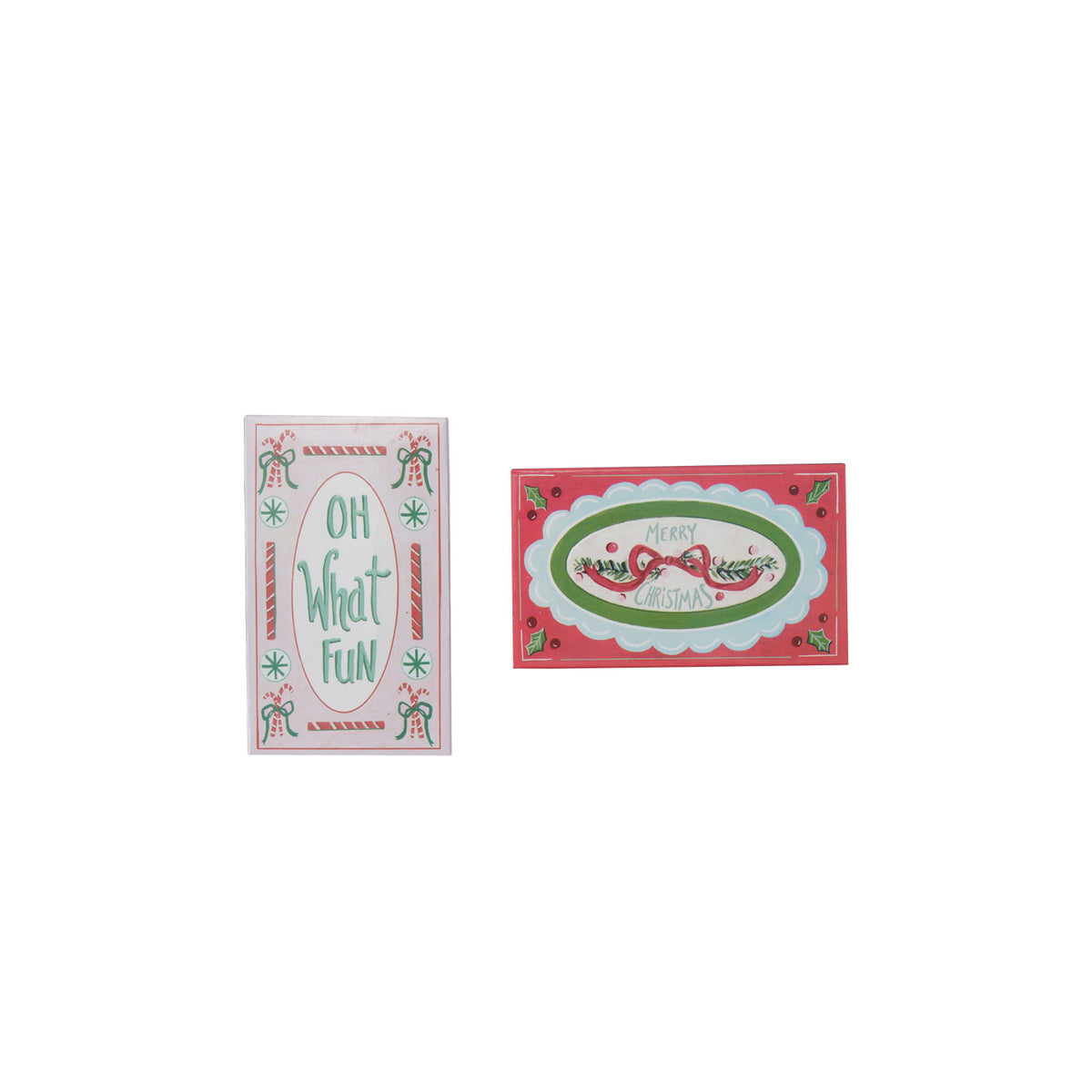 Safety Matches in Embossed Matchbox with Holiday Saying & Design, 2 Styles ©