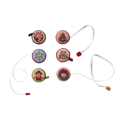 Handmade Embroidered Fabric Tape Measure, 6 Styles (Each Measures 5 Feet)