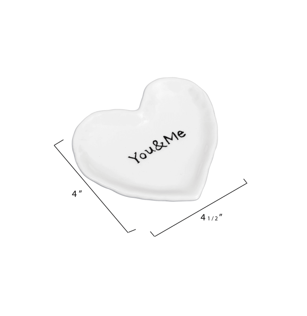 You and Me Ceramic Heart Dish - La Vie Est Belle
