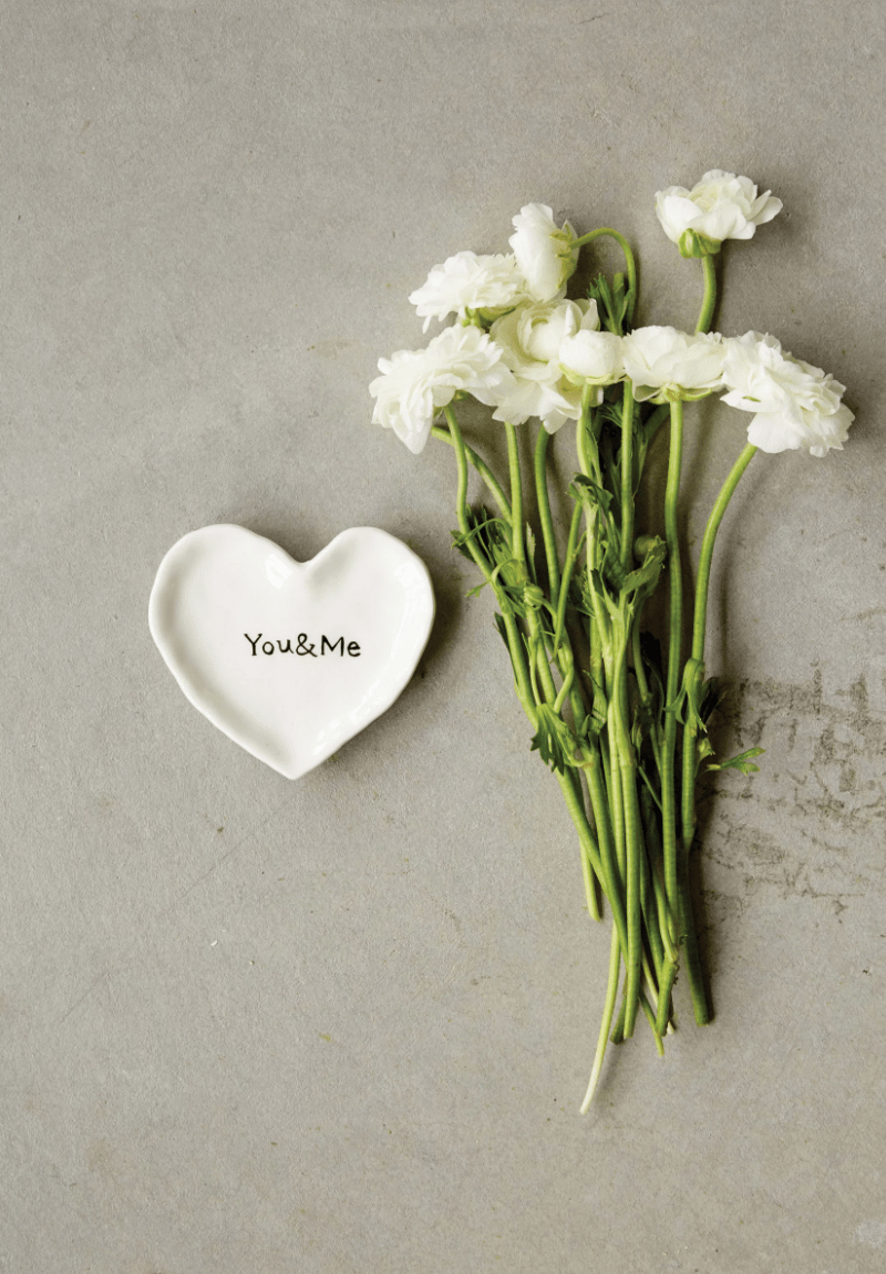 You and Me Ceramic Heart Dish - La Vie Est Belle