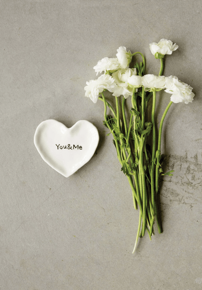 You and Me Ceramic Heart Dish - La Vie Est Belle