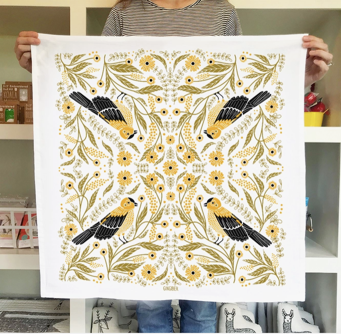Goldfinch Tea Towel