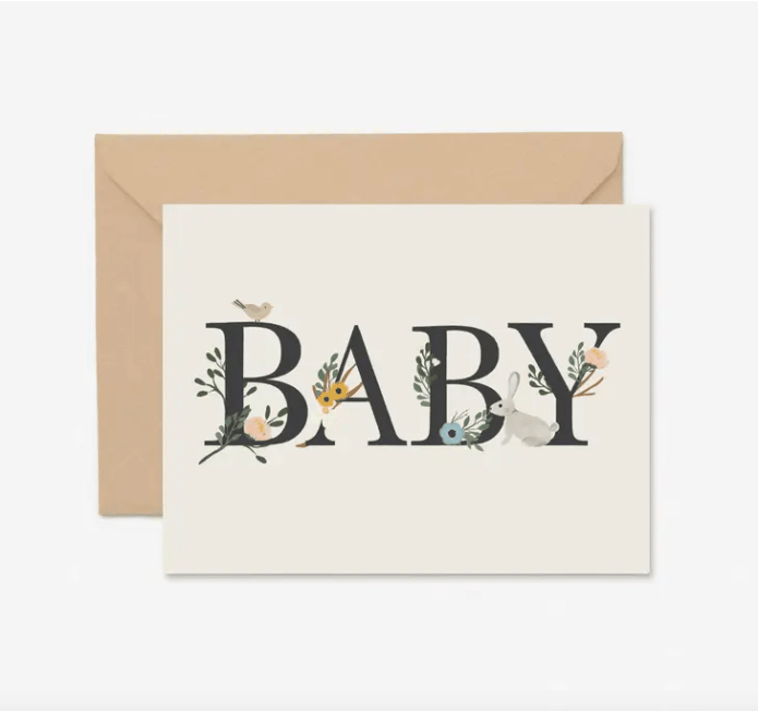 Baby Floral Greeting Card - La Vie Est Belle
