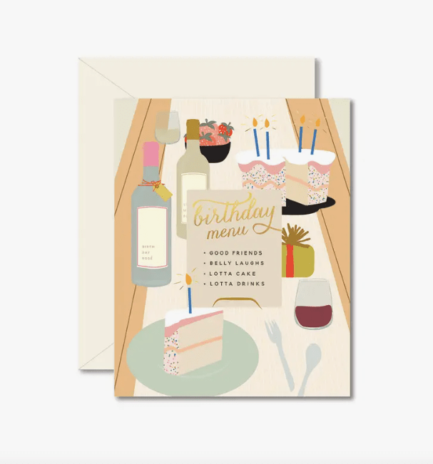 Birthday Tablescape Greeting Card - La Vie Est Belle