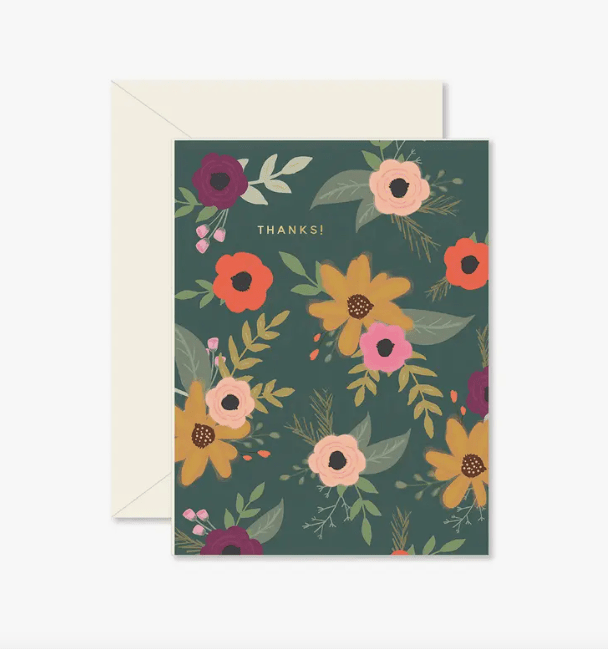 Floral Thanks Greeting Card - La Vie Est Belle