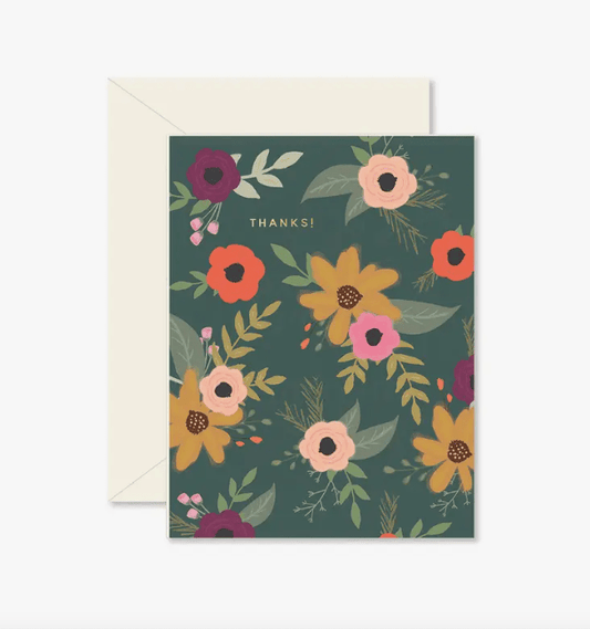 Floral Thanks Greeting Card - La Vie Est Belle