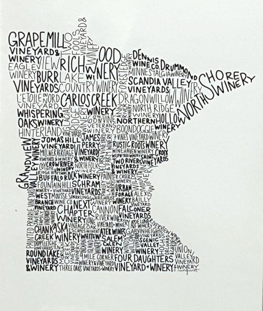 8.5" x 11" Minnesota Print - Wineries