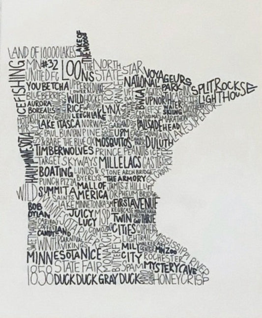 8.5" x 11" Minnesota Print - All Things MN