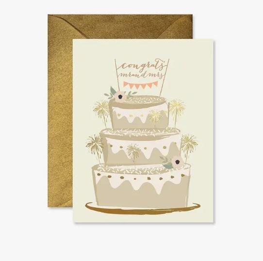 Sparkler Cake Wedding Greeting Card - La Vie Est Belle