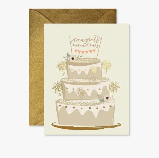 Sparkler Cake Wedding Greeting Card - La Vie Est Belle