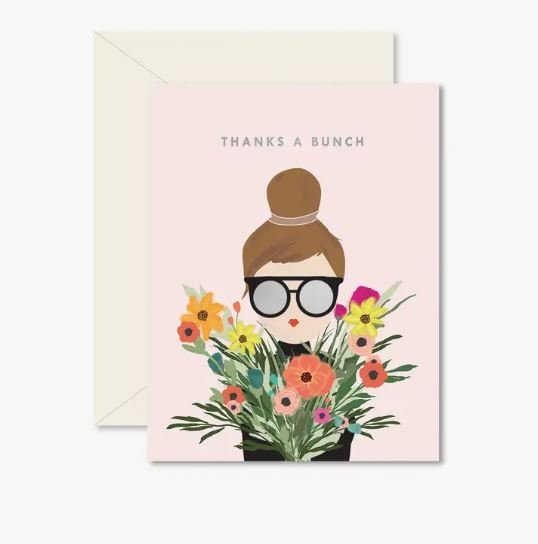 Thanks A Bunch Girl Greeting Card - La Vie Est Belle
