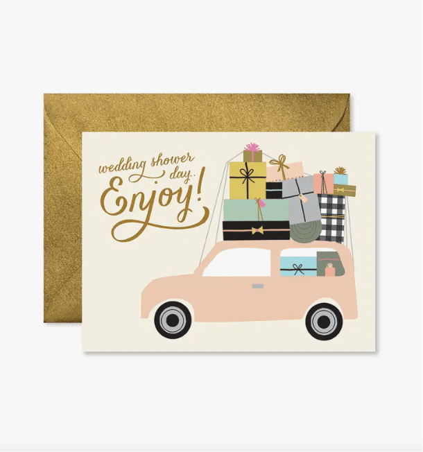 Wedding Shower Car Greeting Card - La Vie Est Belle