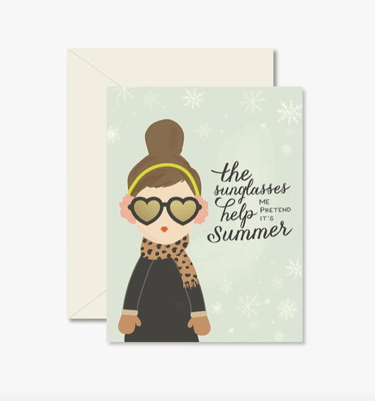 Winter Sunglasses Greeting Card - La Vie Est Belle